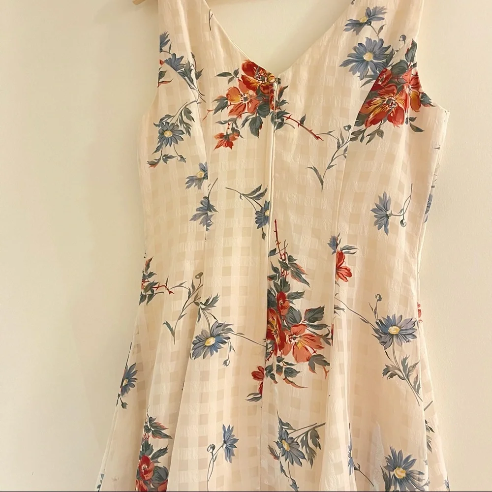 Vintage floral checkered dress - Picture 5 of 5